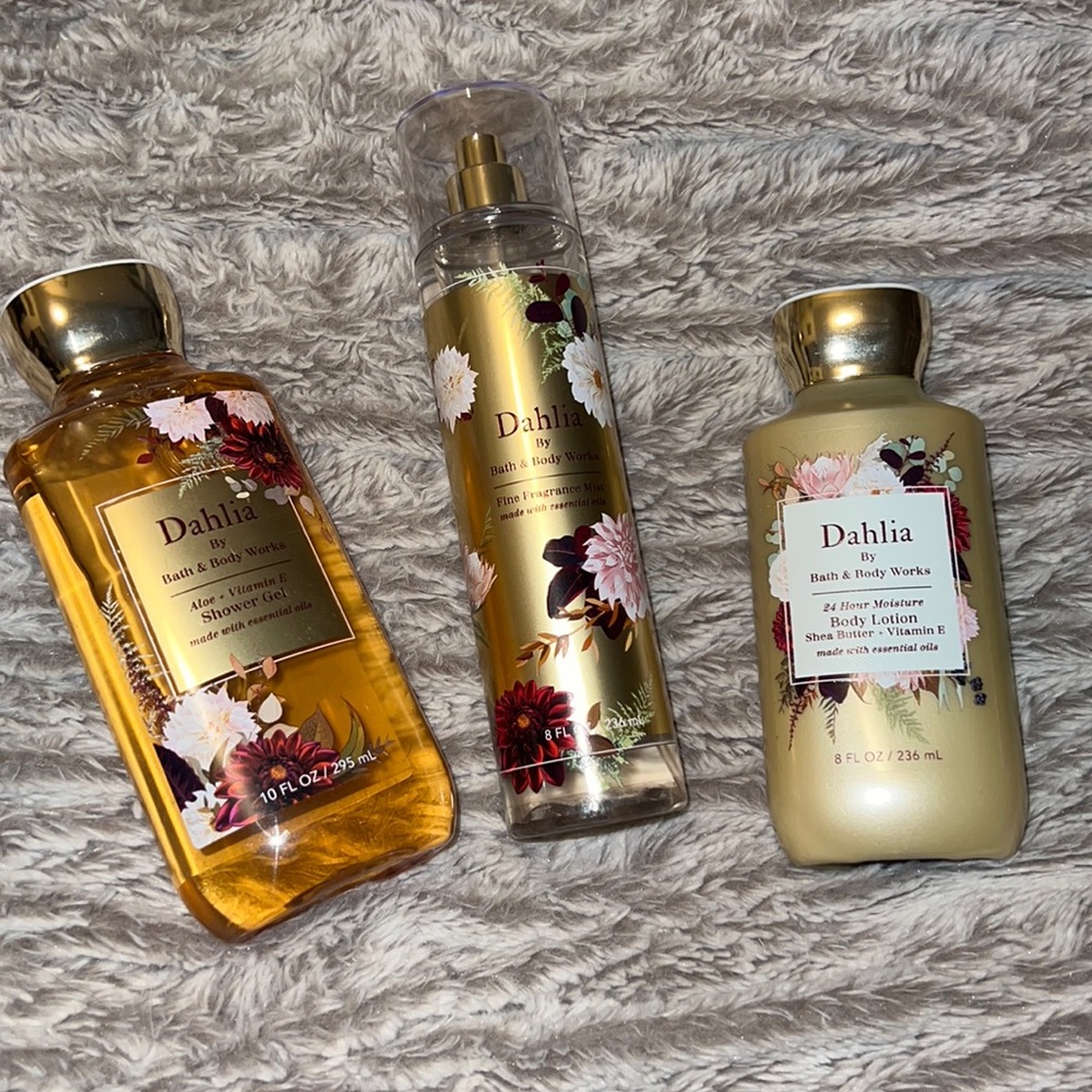 BBW Dahlia Shower Gel, Mist & Body lotion
